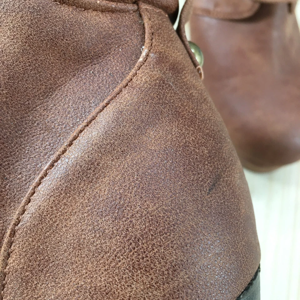 Material Niña Botas Mujer 9.5 Mr Heta Botines Tacones Marrón Imitación Cuero Foto 4 de 4