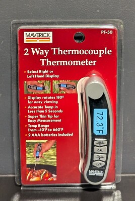MAVERICK PT-50 Maverick 2-Way Thermocouple Thermometer Cooking Instant Read NEW