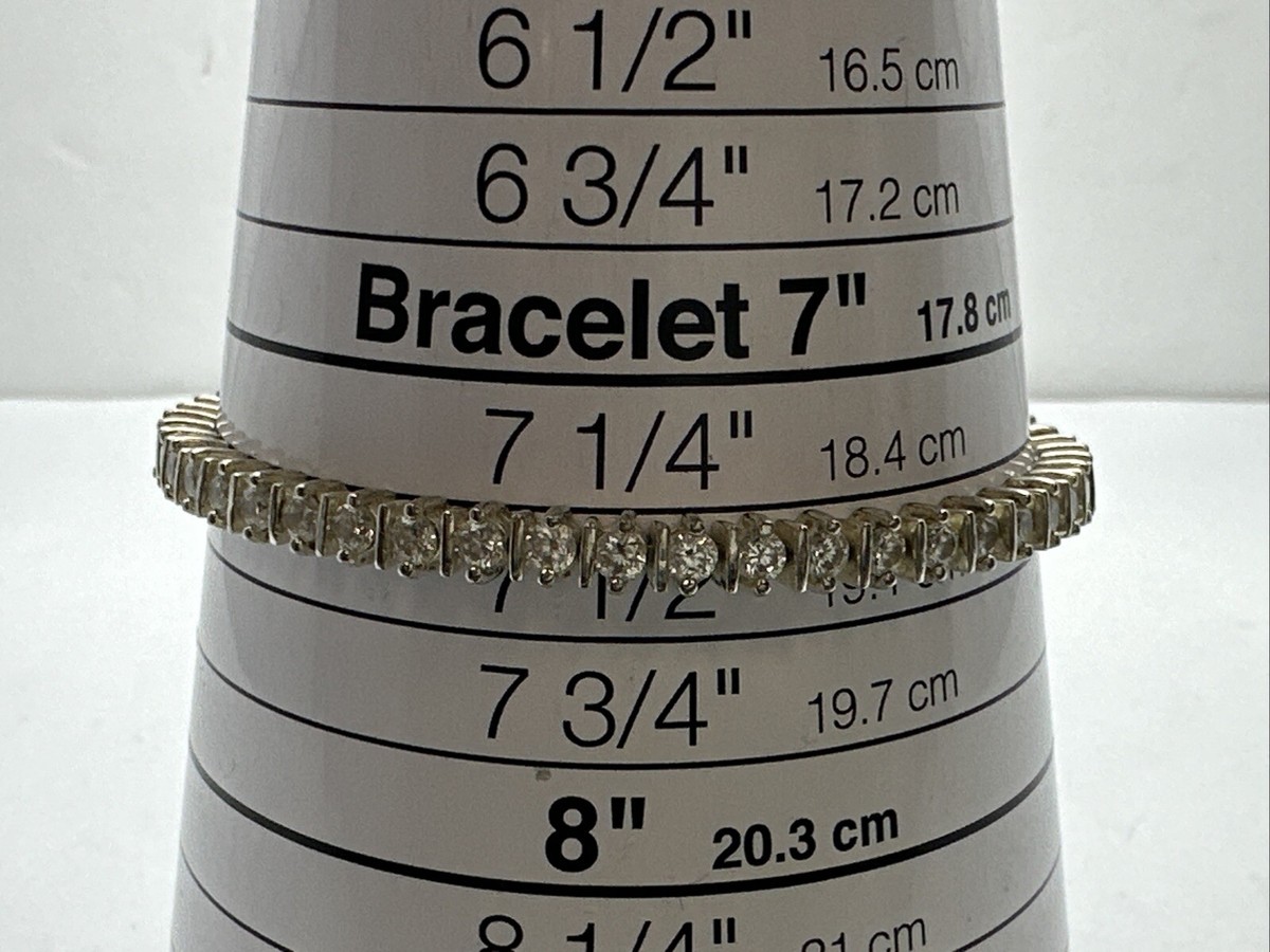 Bracelet tennis en zircone cubique et en argent sterling plaqué en
