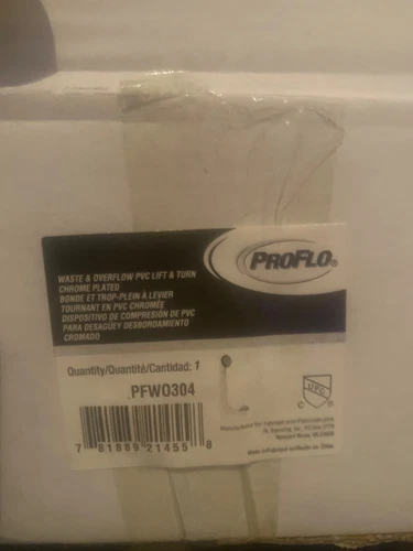 ProFlo PFWO304 PVC Tub Drain Trim/Fitting Lift and Turn Chrome 1-1/2" - Picture 3 of 3