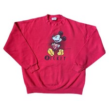 Vintage 90s Disney Store Mickey Mouse Crewneck Sweatshirt Made In USA Sz L