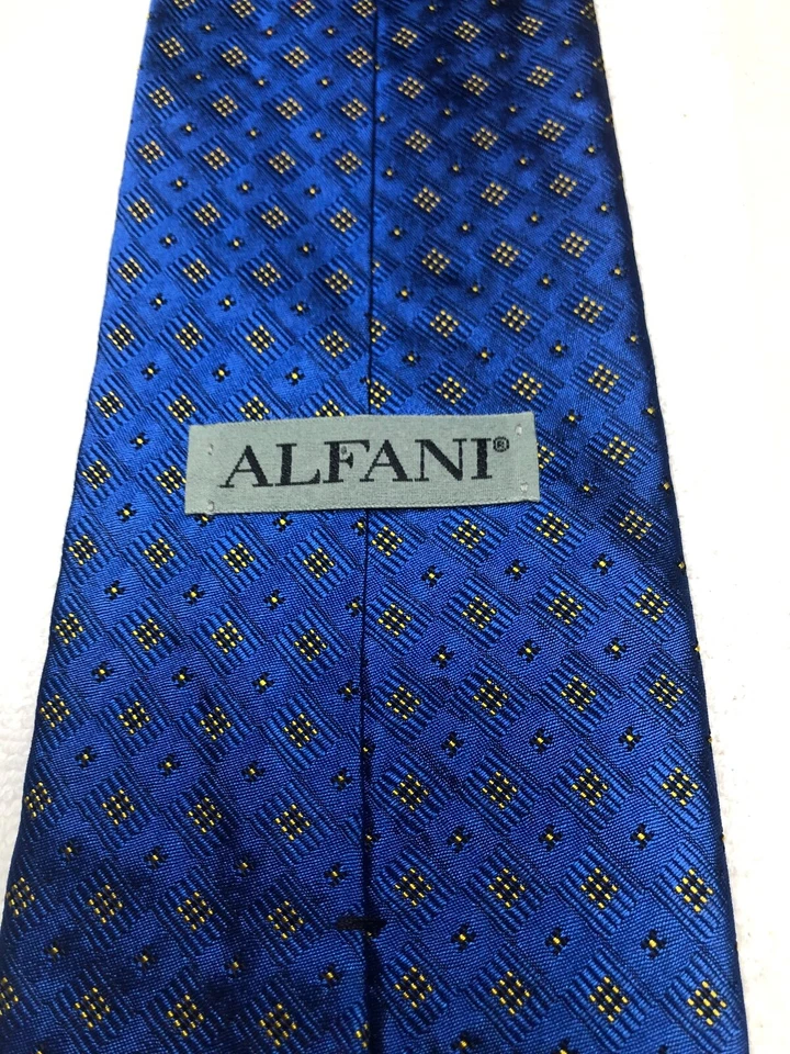 ALFANI 男式领带蓝色金色 4 X 59 — 第 4/4 张图片