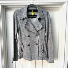 Lole Jacket Women's Small Grey Double Breasted Long Sleeved Soft Organic Cotton