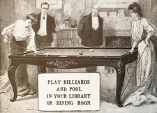 1903 Carrom-Archarena Co TUILLERIES Combo Library,Pool & Billiard Table Print Ad