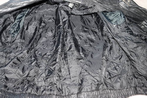 Vtg St Johns Bay Black Motorcycle Leather BIKER Bomber Jacket Tall 2XLT - Picture 3 of 6