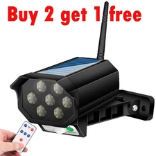 Solar LED Wall Light Motion Sensor Street Yard Outdoor Security Lamp Fake Camera