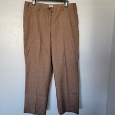 L.L. Bean Classic Fit 14 Brown Work Pants Dressy Workwear Trousers Herringbone