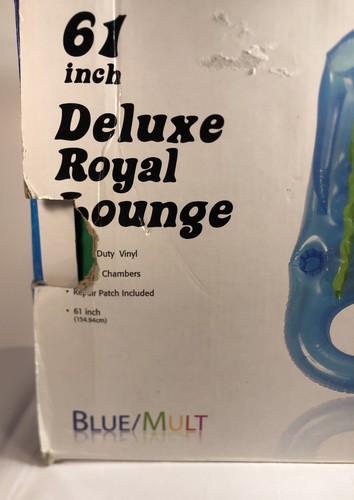 Pool Float Deluxe Royal Lounge Inflatable Olympia 61” Blue Multicolor - Picture 10 of 10