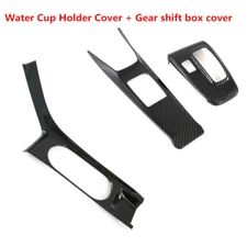Carbon Fiber Gear Shift Box+Water Cup Holder Cover For Hyundai Sonata 2020-2022