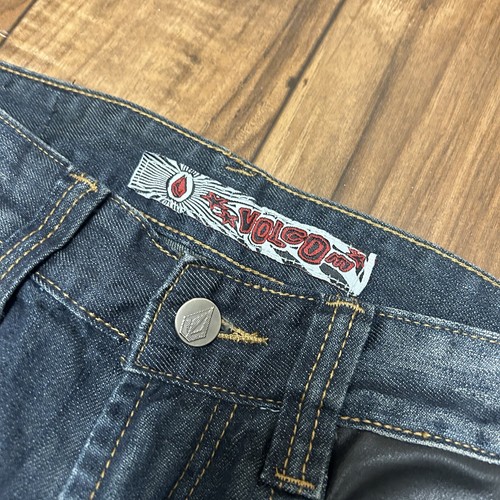 NWT Volcom Baggy Cut Y2K Style Dark Denim Jeans Men’s 30x31 Pocket Designs Faded - Picture 5 of 13
