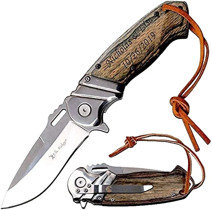 Wooden Handle Collectible Folding Knives 1 Blades