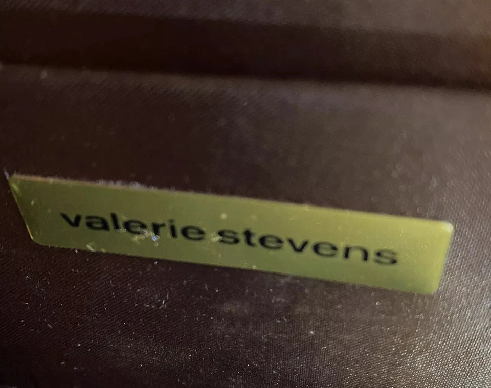 Bolso sin asas Valerie Stevens vintage de terciopelo marrón con cuerda para el hombro Foto 3 de 4