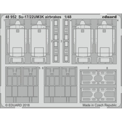 MW22 EDUARD 48952 SU-17/22UM3K AIRBRAKES 1/48 PE SET for KITTY HAWK