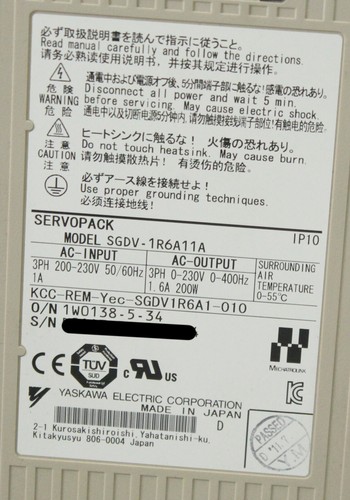 Lot of 3 Yaskawa SGDV-1R6A11A Servo Drive SGDV Series 200W - Picture 9 of 9