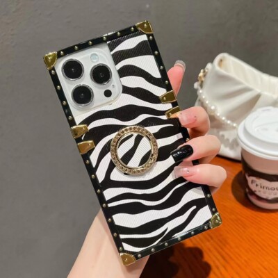Leopard Zebra Luxury Boxy Trunk Case For OPPO Reno 13 14 A60 A40 A5 A17 A58 A57