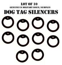 LOT of 10 DOG TAG TAGS SILENCER GENUINE US MILITARY USGI NECKLACE EDGE PROTECTOR
