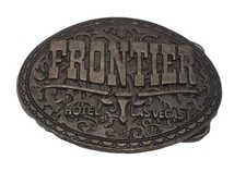 Las Vegas Frontier Hotel Belt Buckle Mens Vintage Western Style D9
