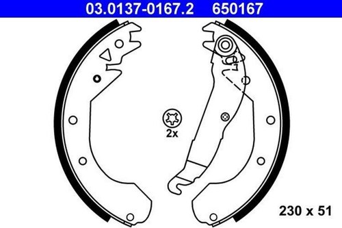 Jeu De Plaquettes De Frein ATE – Arrière Compatible VW Golf II, SEAT Ibiza II – Avec Accessoires