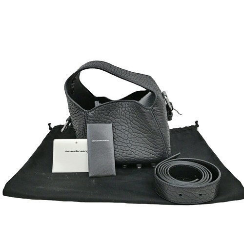 Alexander Wang REX piccola borsa a secchiello borsa a tracolla nera dal Giappone - Foto 2 di 10