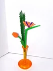Barbie Vintage Orange  Vase with Flowers- Diorama/ Dollhouse  Accessory