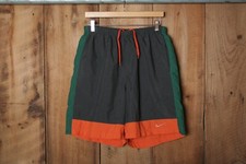 Vintage NIKE Gray/Green/Orange Colorblock Mesh Lined Swim Trunks Sz. XL