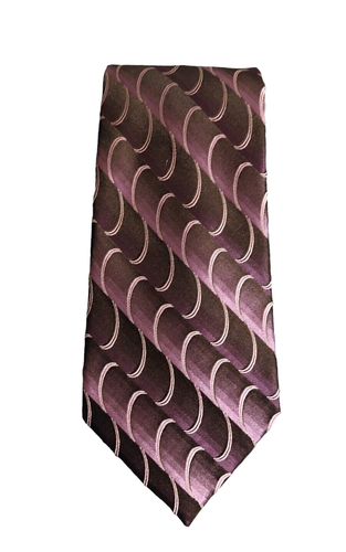 Bugatti Purple Necktie Silver Swirls 100% Silk Classic Tie 59"