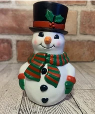 NOS Vintage 1980’s Avon Snowman Top Hat stacking Salt & Pepper Shakers winter