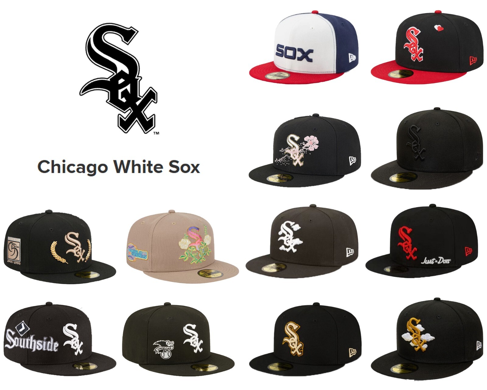 2024 New MLB Chicago White Sox New Era 59FIFTY Size Cap