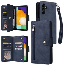 Shockproof Flip Wallet Case with Zipper Pocket for Galaxy A16 5G/A36 5G/A56 5G
