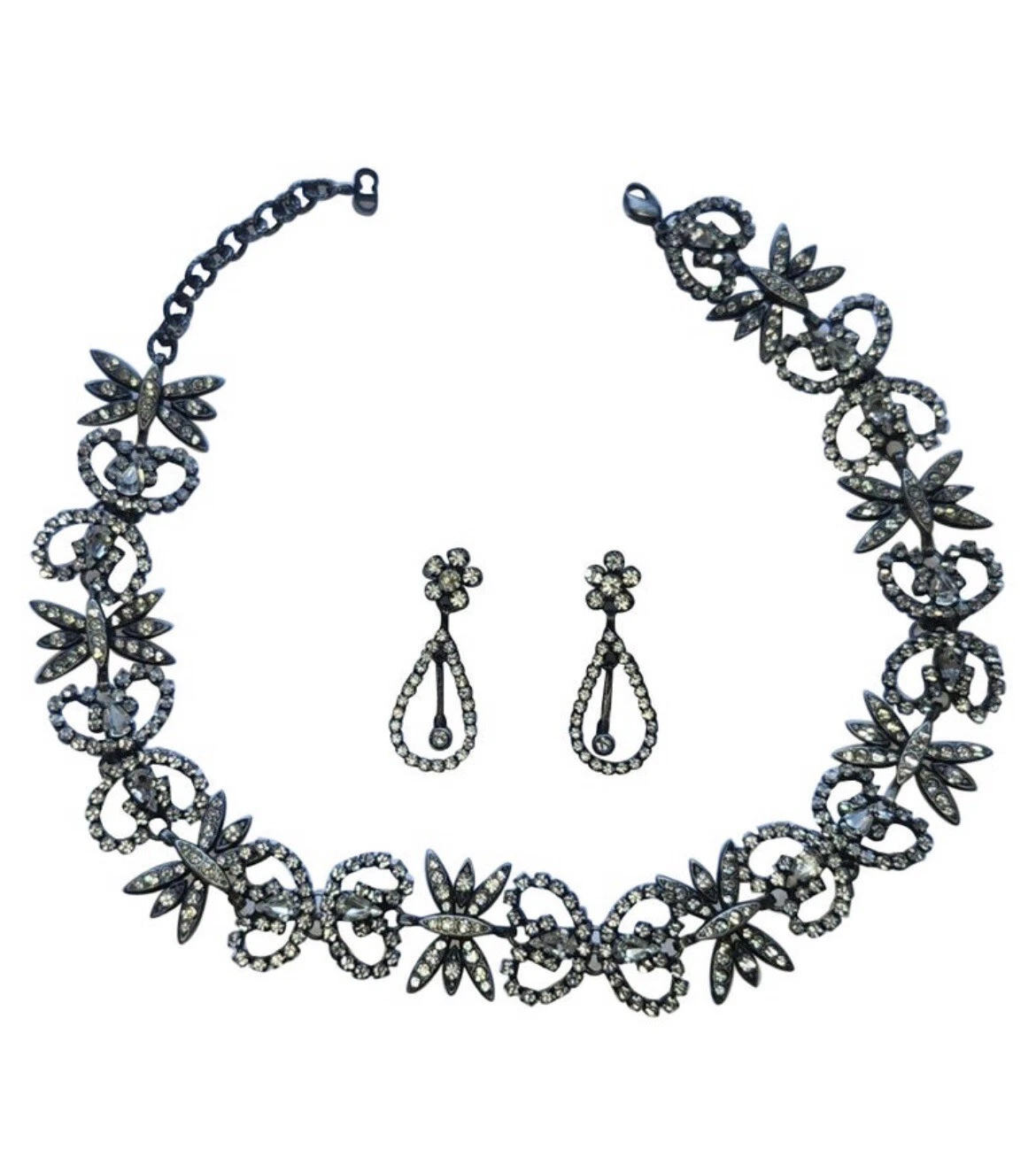1997 vintage John Galliano pour ensemble collier et boucles d'oreilles Christian Dior