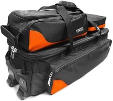 Triple Tote Roller Bowling Bag Pyramid Path Black/Orange Shoe Compartment