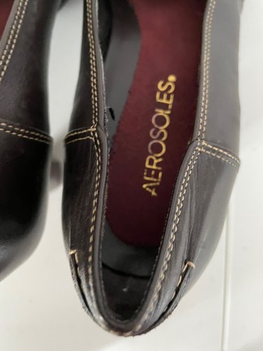 Aerosoles Damenschuhe mit eckiger Zehenpartie und Lederabsatz Größe 8B - Bild 5 von 7