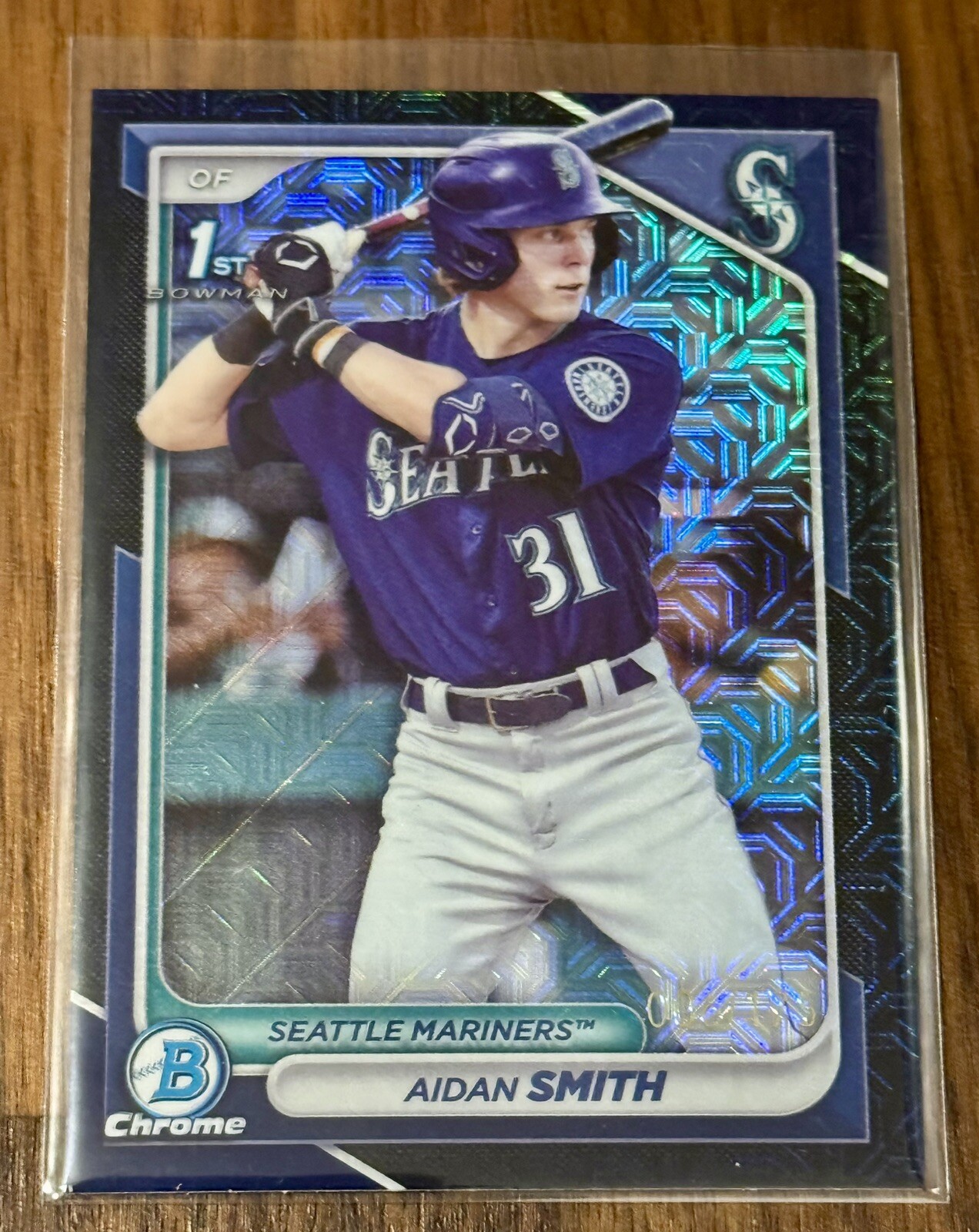 2024 Bowman Chrome Mojo Refractor #BCP-45 Aidan Smith (RC) /175 Navy Blue