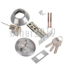 Silver Tone Satin Stainless Steel Nickel Single Cylinder Deadbolt Door Lock
