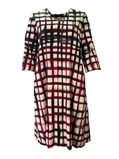 Marina Rinaldi Women's Nero Dodici 3/4 Sleeve Shift Dress Size 14W/23 NWT