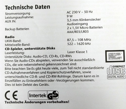 Medion Design CD-Uhrenradio MD 82464 Wecker 230 V - mit Beschreibung - Bild 4 von 4