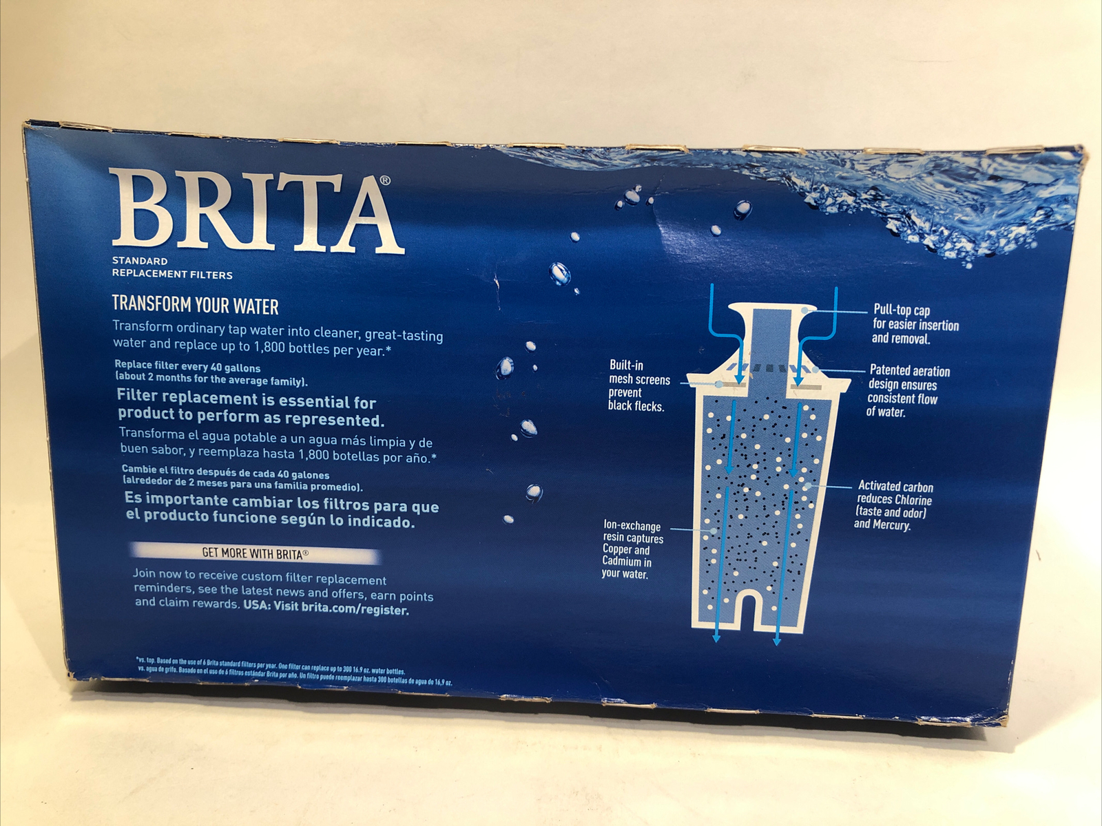 2 Brita Water Filtration Replacement Filter Cartridges For Pitcher