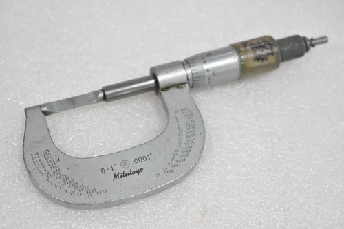 MITUTOYO NO. 122-125 BLADE MICROMETER 0-1" .0001" ACCURACY