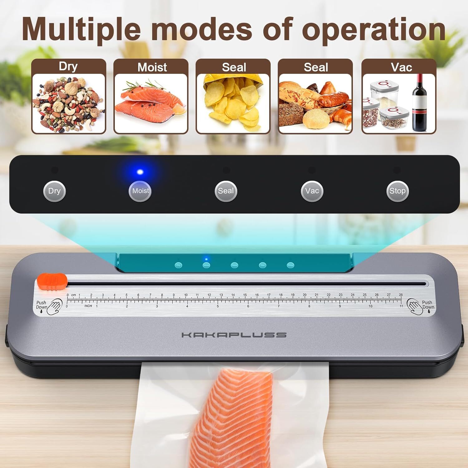Commercial Vacuum Sealer Machine – Electric Food Saver System With 20 Free Bags, Portable & Manual