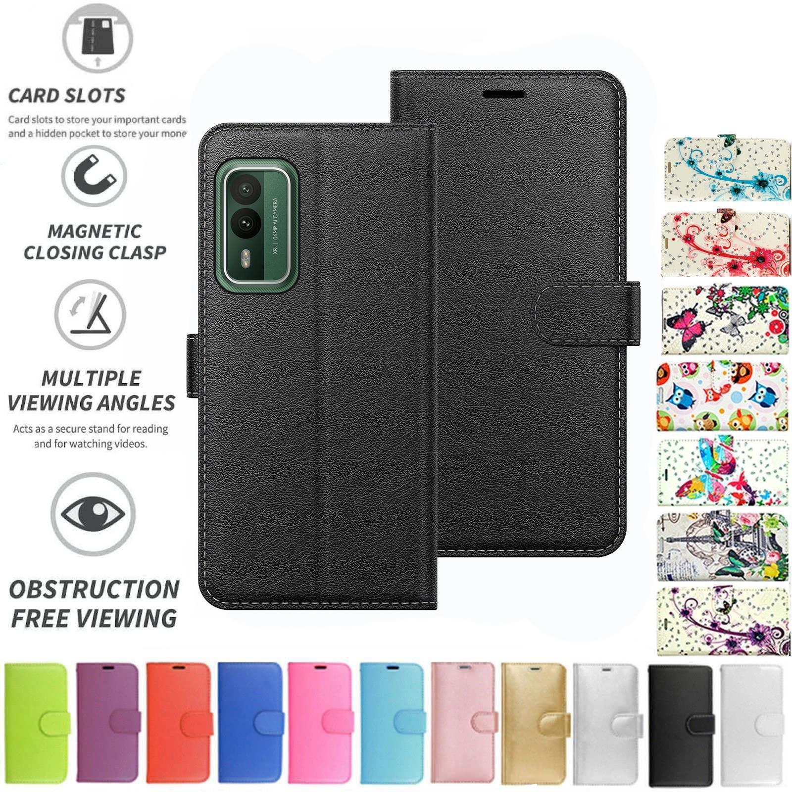Cover Flip Moto G14 Rossa - Custodia Libro in Pelle con Supporto Stand