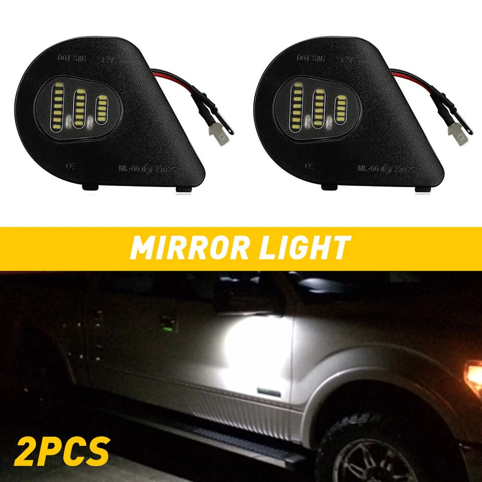 Luces LED de charco de espejo retrovisor lateral derecho/izquierdo para Dodge Ram 2500 1500 3500 4500 5500 Foto 3 de 4