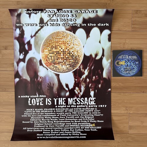 Póster de película documental raro de Nicky Siano Love Is The Message + banda sonora de CD - Imagen 10 de 12