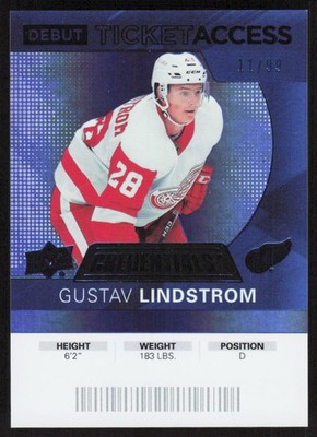 2021-22 Upper Deck Credentials #59 Gustav Lindstrom 2020-21 Debut TA Blue #/99