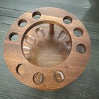 Vintage DECATUR INDUSTRIES WALNUT WOOD 9 Pipe Holder Stand Rack Round — photo 5