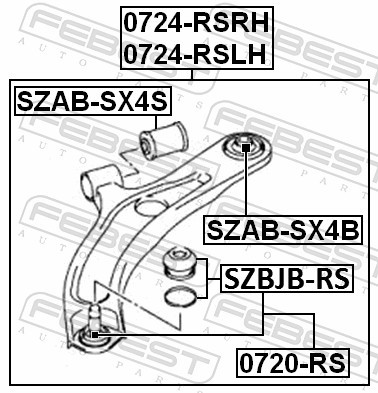 2x LAGERUNG LENKER SZAB-SX4S FÜR SUZUKI VITARA ALTO/K10 SWIFT/III/IV SPLASH 1.4L - Picture 3 of 9