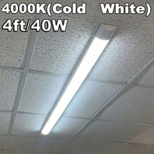 4FT CW LED Ceiling Lamp Office Strip Lights Shop Garage Batten Tube Light 6500K