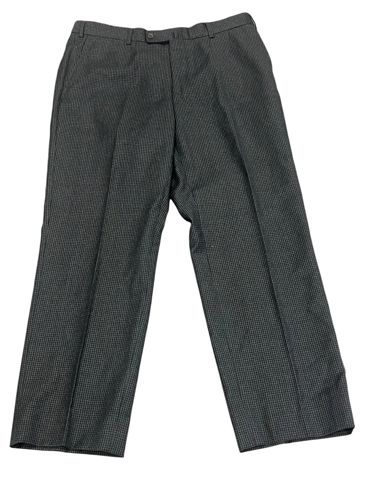 ISAIA NAPOLI 100's шерсти платье брюки брюки брюки серый микро проверить 54 34 x 30 - Изображение 3 из 4