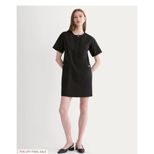Everlane Safari Mini Dress XL Black Organic Cotton Utility Chore Pocket Dress
