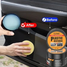 Car Plastic Restorer Back To Black Gloss Trim Leather Panel Coating Polish Wax