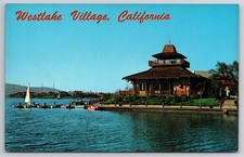 Westlake Village California Boat Landing Plastichrome Postcard 1960s Westlake Village California Boat Landing Plastichrome Postcard 1960s